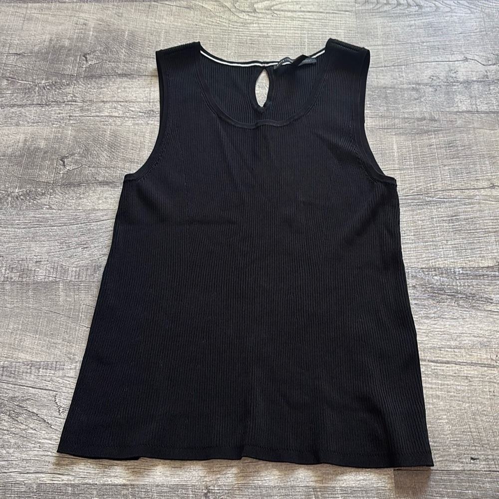 White House Black Market Black Sculpt Stretch Sweater Tank